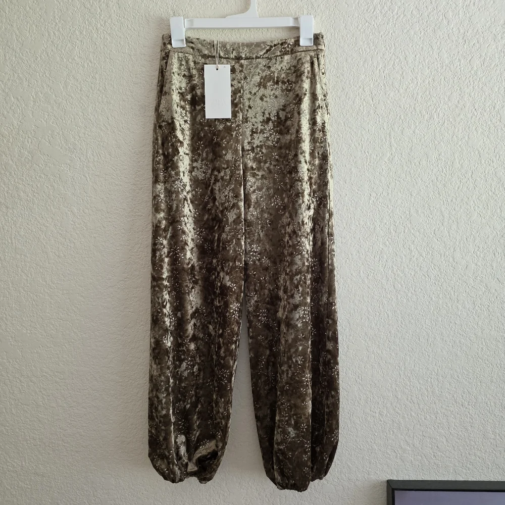 ZARA VELVET BALLOON PANTS